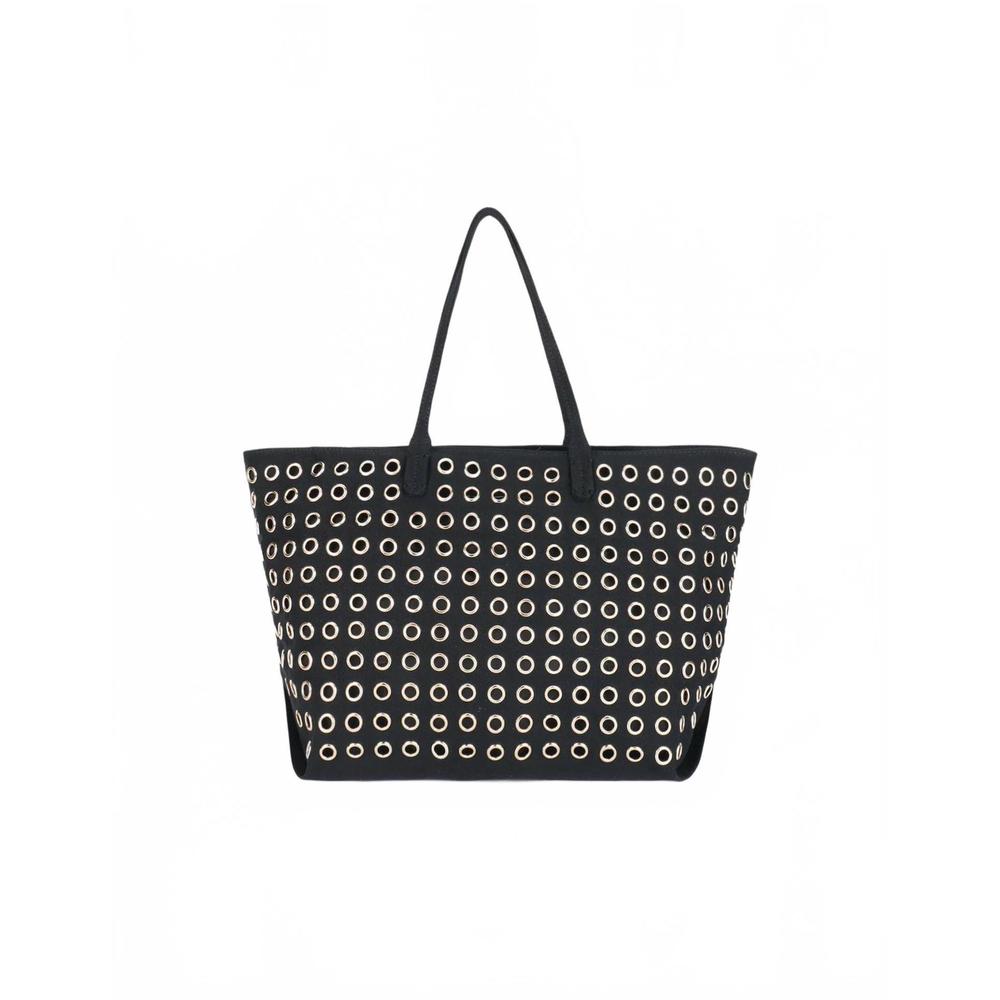 NEW REMI/REID women's eliana grommet canvas tote bag in black